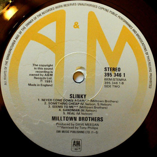 Milltown Brothers : Slinky (LP, Album, A&M)