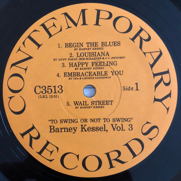 Barney Kessel : Vol. 3, To Swing Or Not To Swing (LP, Album, RE)
