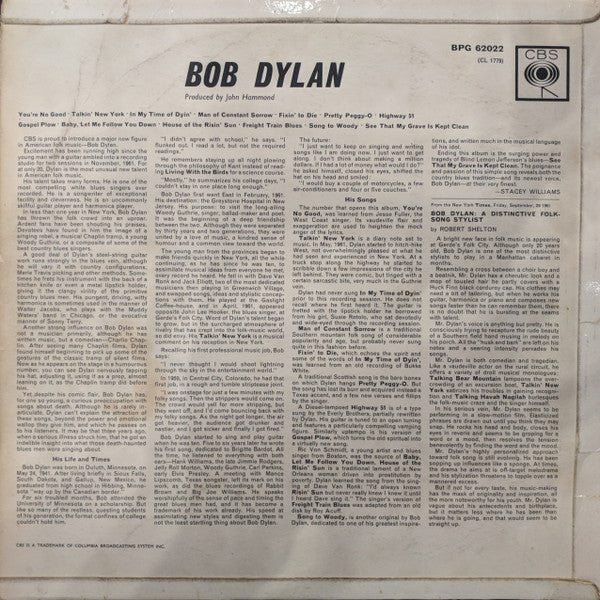 Bob Dylan : Bob Dylan (LP, Album, Mono)