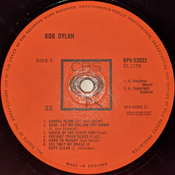 Bob Dylan : Bob Dylan (LP, Album, Mono)