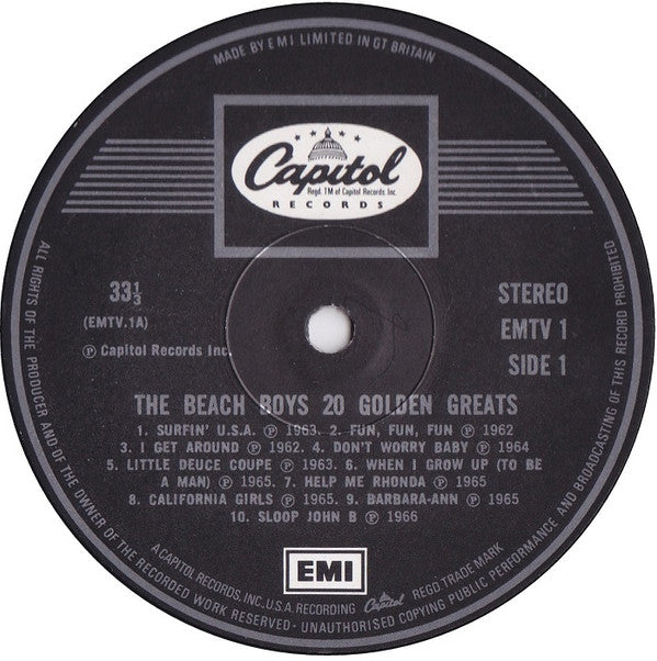 The Beach Boys : 20 Golden Greats (LP, Comp)