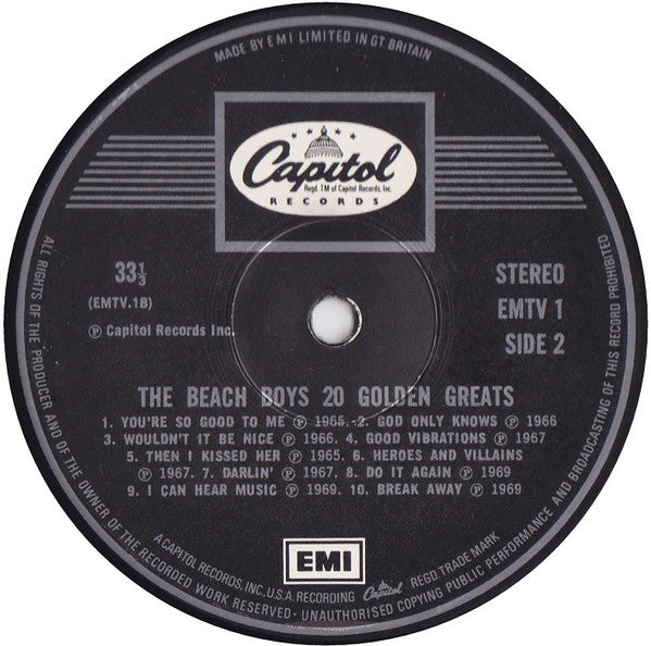 The Beach Boys : 20 Golden Greats (LP, Comp)