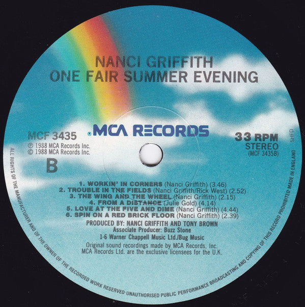 Nanci Griffith : One Fair Summer Evening (LP, Album)