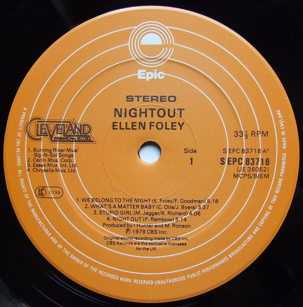 Ellen Foley : Nightout (LP, Album)