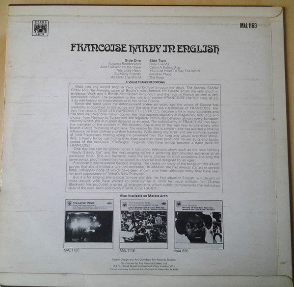 Françoise Hardy : In English (LP, Comp, Mono)