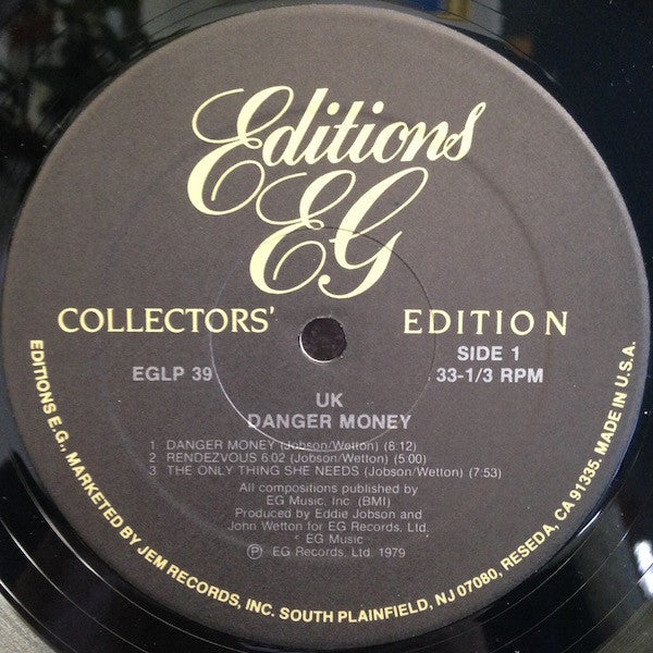 UK (3) : Danger Money (LP, Album, RE, RM)