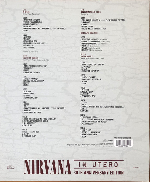 Nirvana : In Utero (Box, Dlx, 30t + LP, Album, RM + 7xLP)