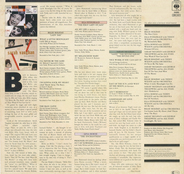 Various : Billie, Ella, Lena, Sarah! (LP, Comp, Mono, RE)
