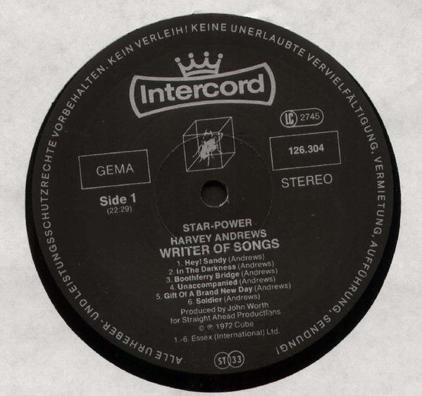 Harvey Andrews : Writer Of Songs (LP, Album, RE)