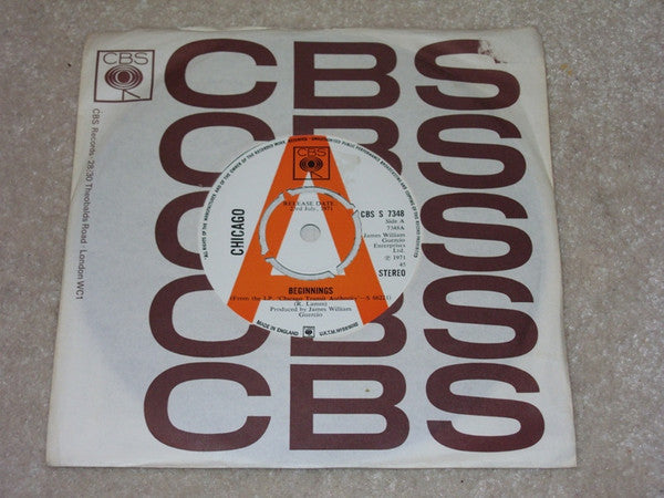 Chicago (2) : Beginnings / Colour My World (7", Single, Promo)