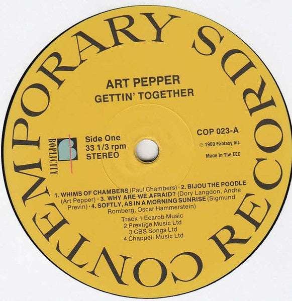 Art Pepper : Gettin' Together! (LP, Album, RE)