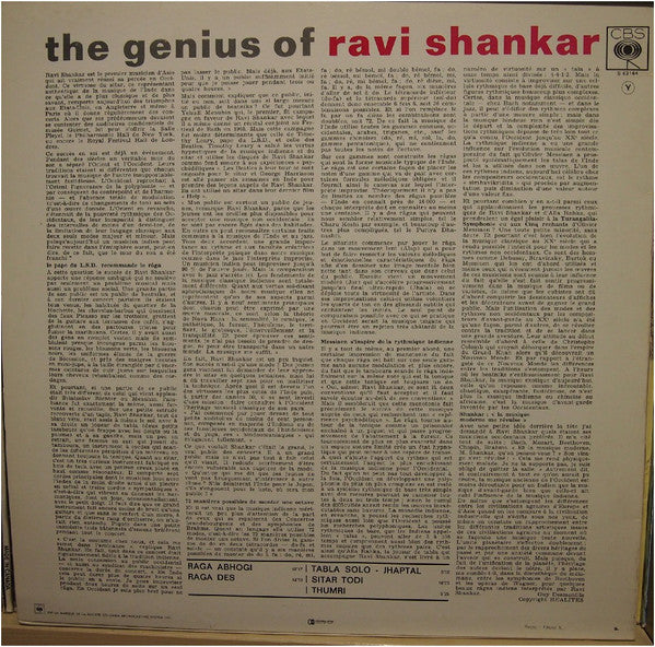 Ravi Shankar : The Genius Of Ravi Shankar (LP, Album, RE)
