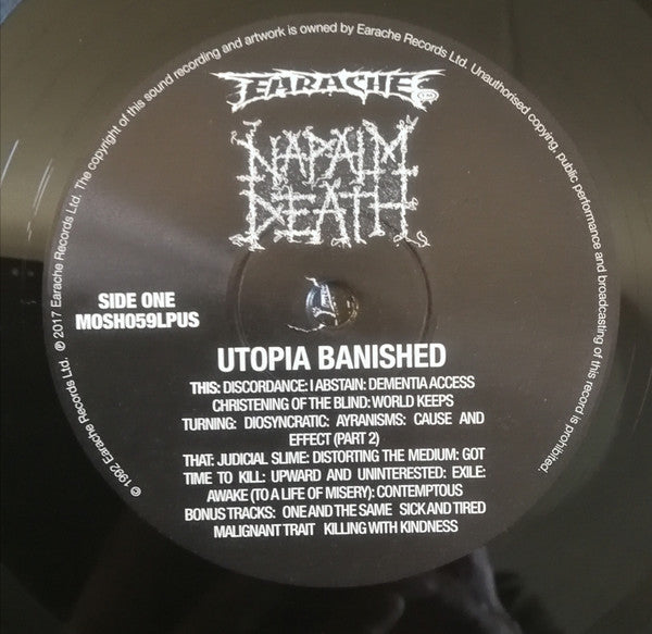 Napalm Death : Utopia Banished (LP, Album, RE, RM)