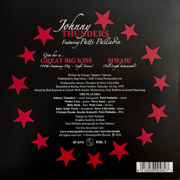 Johnny Thunders Featuring Patti Palladin : Give Her A... Great Big Kiss (7", RSD, Single, Ltd, Pic)