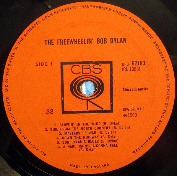 Bob Dylan : The Freewheelin' Bob Dylan (LP, Album, Mono, RP)