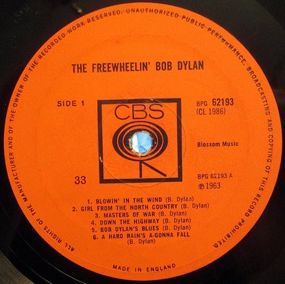 Bob Dylan : The Freewheelin' Bob Dylan (LP, Album, Mono, RP)