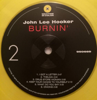 John Lee Hooker : Burnin' (LP, Album, Ltd, RE, Yel)