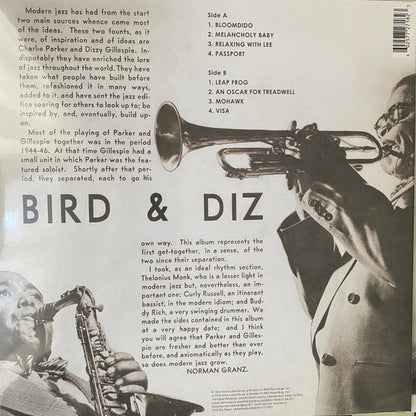 Charlie Parker And Dizzy Gillespie : Bird And Diz (LP, Album, RE)