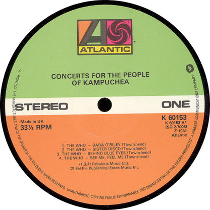 Various : Concerts For The People Of Kampuchea (2xLP, Album)