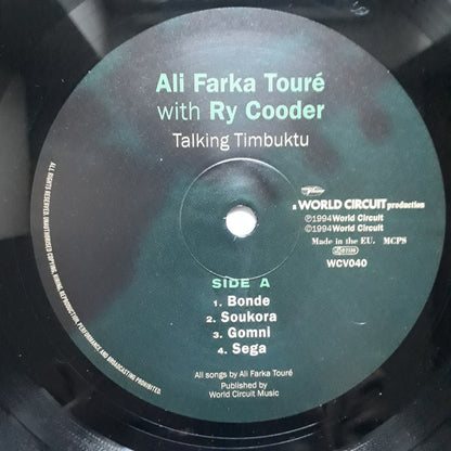 Ali Farka Touré With Ry Cooder : Talking Timbuktu (2xLP, Album, RE, 180)