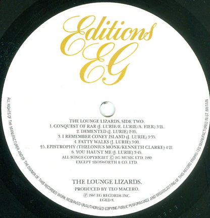 Lounge Lizards : The Lounge Lizards (LP, Album)