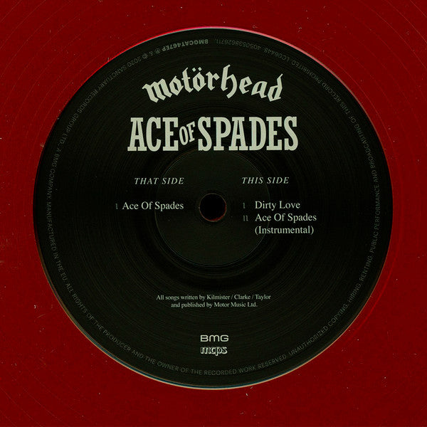 Motörhead : Ace Of Spades (12", EP, RSD, Ltd, RE, Red)