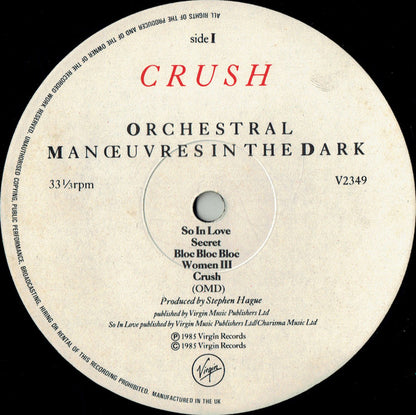 Orchestral Manœuvres In The Dark* : Crush (LP, Album)