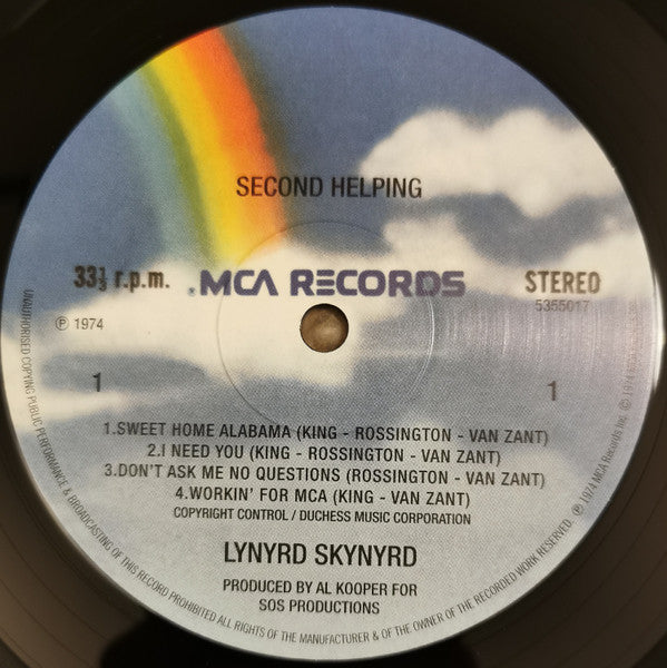 Lynyrd Skynyrd : Second Helping (LP, Album, RE, 180)