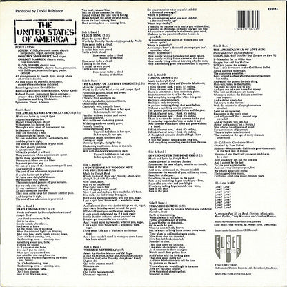 The United States Of America : The United States Of America (LP, Album, RE)