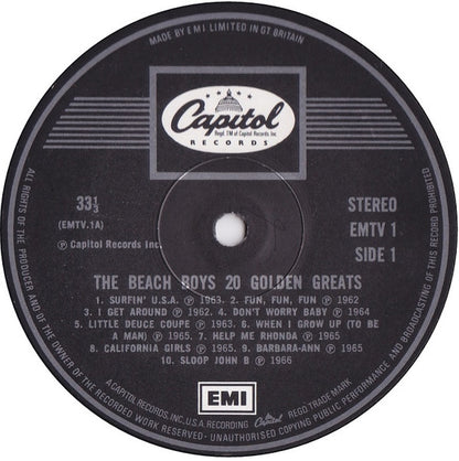 The Beach Boys : 20 Golden Greats (LP, Comp)