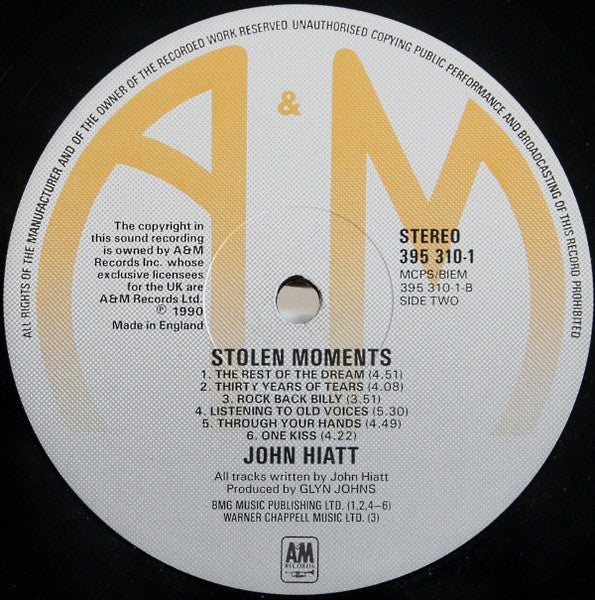 John Hiatt : Stolen Moments (LP, Album)