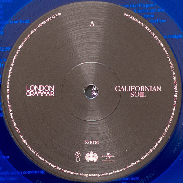 London Grammar : Californian Soil (LP, Album, Blu)