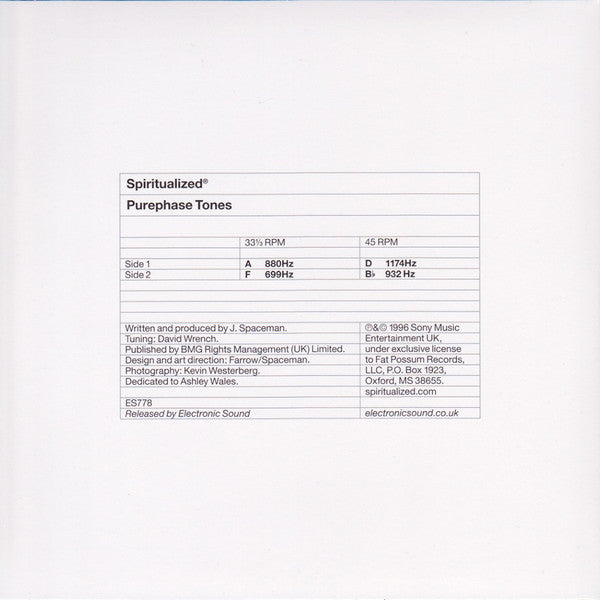 Spiritualized : Purephase Tones (7", Ltd, Whi)