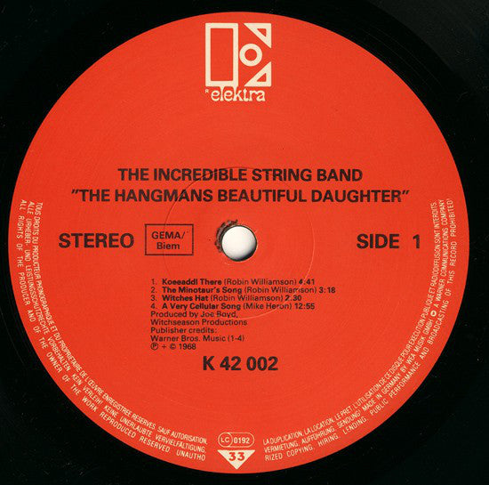 The Incredible String Band : The Hangman's Beautiful Daughter (LP, Album, RE)