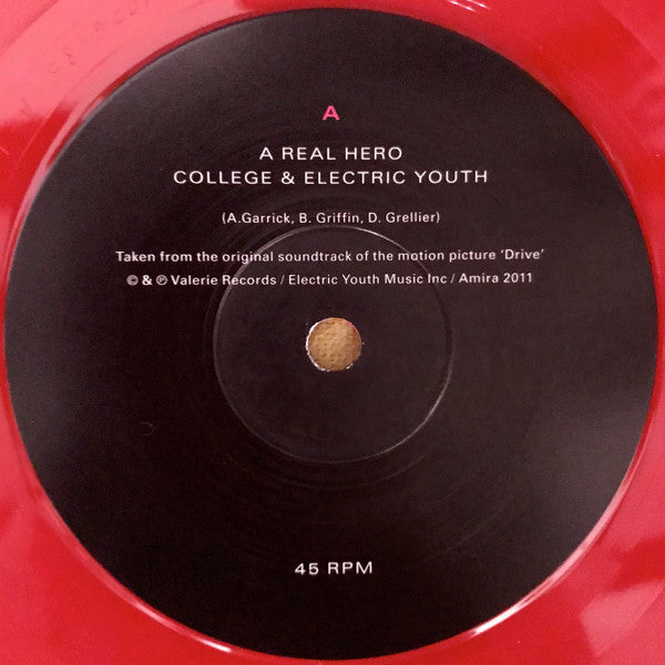 College & Electric Youth : A Real Hero (7", Ltd, RE, Red)