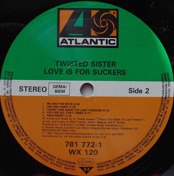 Twisted Sister : Love Is For Suckers (LP, Album)