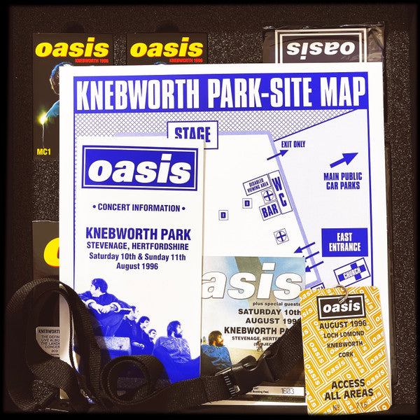 Oasis (2) : Knebworth 1996 (3xLP, Album + 2xCD, Album + 2xCass, Album + 3xDVD,)