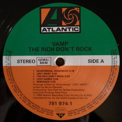 Vamp (6) : The Rich Don't Rock (LP, Album)