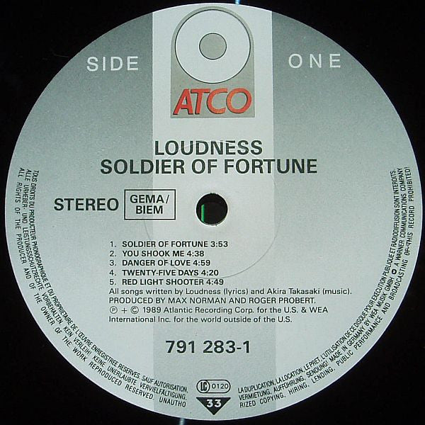 Loudness (5) : Soldier Of Fortune (LP, Album)