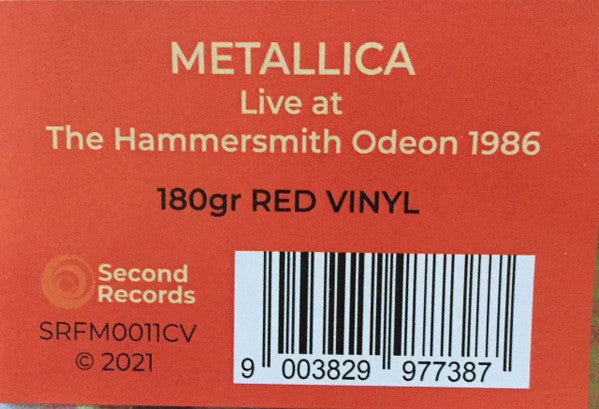 Metallica : Live At The Hammersmith Odeon (London September 21, 1986) (LP, Unofficial, Red)