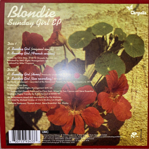 Blondie : Sunday Girl (7", Yel + 7", Red + EP, RSD, Ltd, RE, RM)