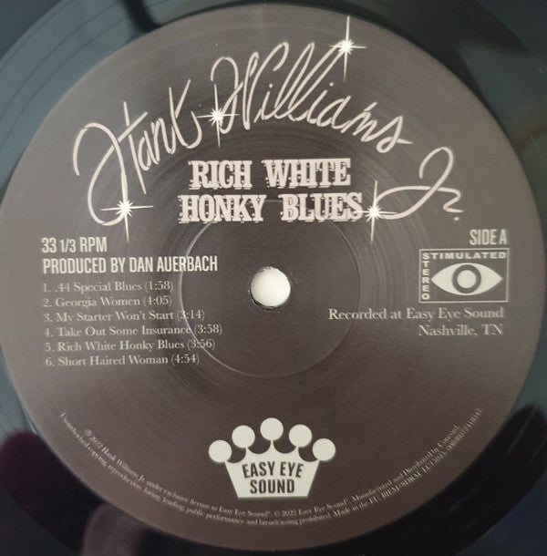 Hank Williams Jr. : Rich White Honky Blues (LP, Album)