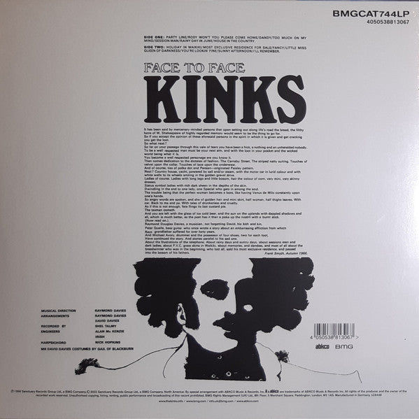 The Kinks : Face To Face (LP, Album, RE, Hea)