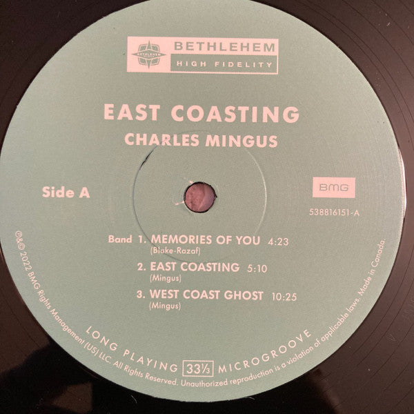 Charles Mingus : East Coasting (LP, Album, Mono, RE, RM, 180)