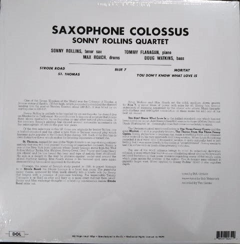 Sonny Rollins : Saxophone Colossus (LP, Album, RE, 180)