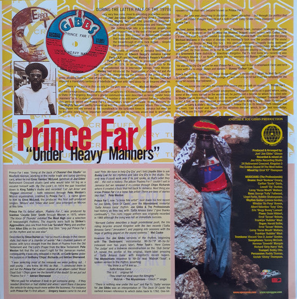 Prince Far I : Under Heavy Manners (LP, RE, RM)