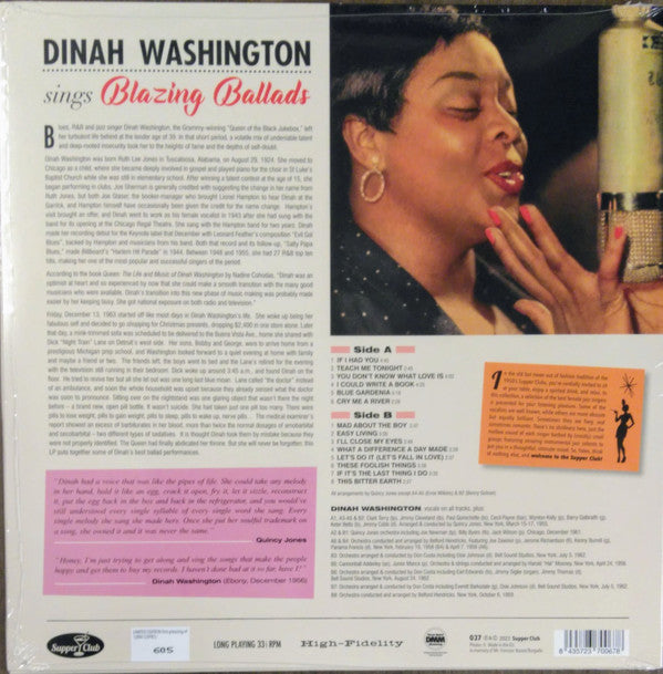 Dinah Washington : Sings Blazing Ballads (LP, Comp, Ltd, Num)