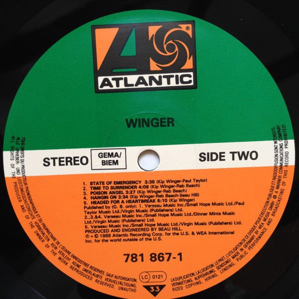 Winger : Winger (LP, Album)
