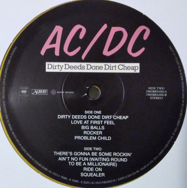 AC/DC : Dirty Deeds Done Dirt Cheap (LP, Album, Ltd, RE, RM, 180)