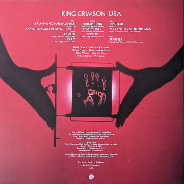 King Crimson : USA (2xLP, Album, Ltd, RE, Blu)